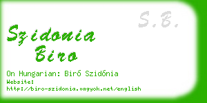 szidonia biro business card